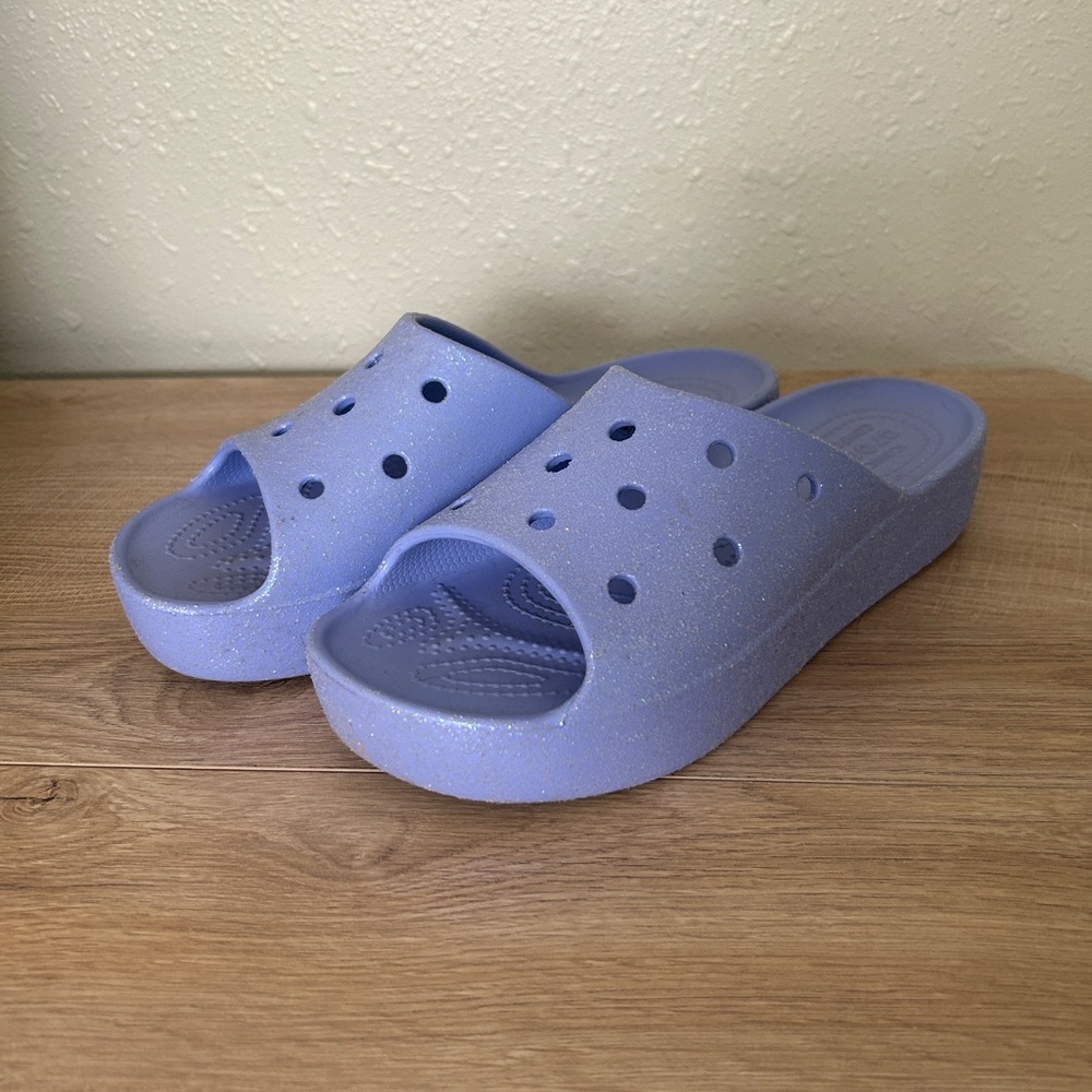 Moon Jelly Glitter Crocs Platform Sandals